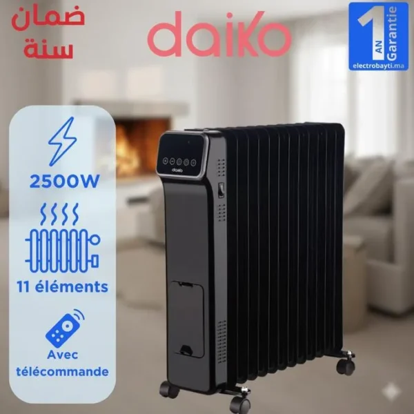 Daiko - Chauffage 11 éléments - Affichage LED - Télécommande - CBH1190EDK