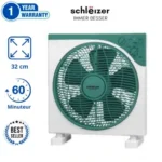 Schlëizer Ventilateur Posable 30Cm - Carré - 3 vitesses - Vert