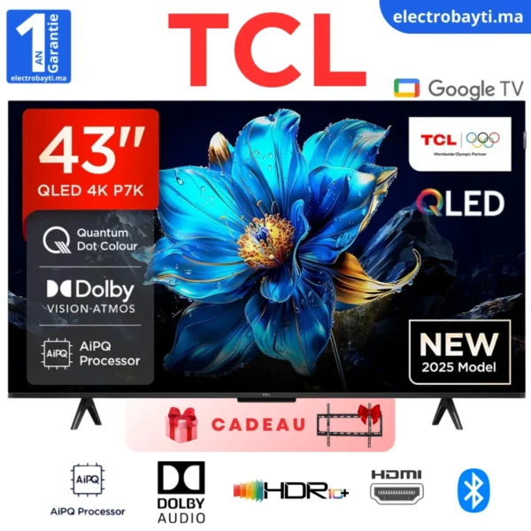 TCL - 43" GoogleTv - QLED 4K UHD - HDR10+ ,Dolby Vision - 43P7K