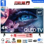 ECHOLINK - 50" - QLED 4K UHD - SMART TV Android 14 - Wi-Fi, Bluetooth, DVB-T2/S2 + Support