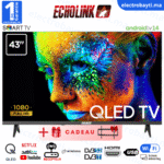 Echolink 43 Smart TV QLED Full HD avec Android 14, HDMI, DVB S2/T2 + Support