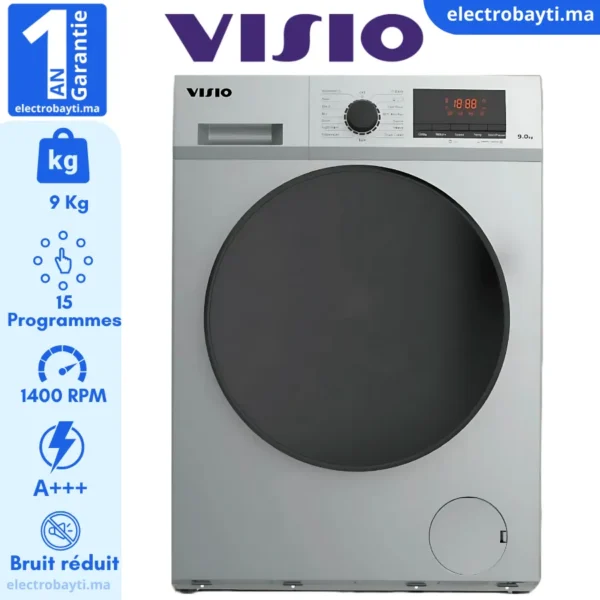 Visio - Machine à laver automatique 9Kg 1400 T/min, A+++, V3XTG90
