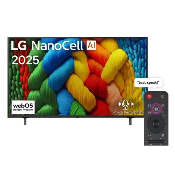 65 pouce LG NanoCell AI NANO80 4K Smart TV AI Magic remote HDR10 webOS25 2025