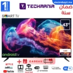 Techmania - Smart TV - 43 - Android - Full HD 1080P - Récepteur intégré
