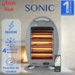Sonic Chauffage Électrique, 1600W, Chauffage silencieux et Rapide, Chauffage quartz