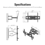 Echolink Support TV mural 40'' - 80'' Bras Double Pivotant - Avec accessoire de fixation – Image 5