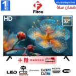 Fitco 32 LED TV - HD - Frameless - Noir + Support Gratuit