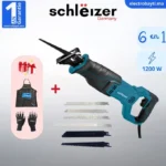 schlëizer Scie Alternative Filaire - 1200W - 6 Lames Avec Valise + Gants et tablier gratuits